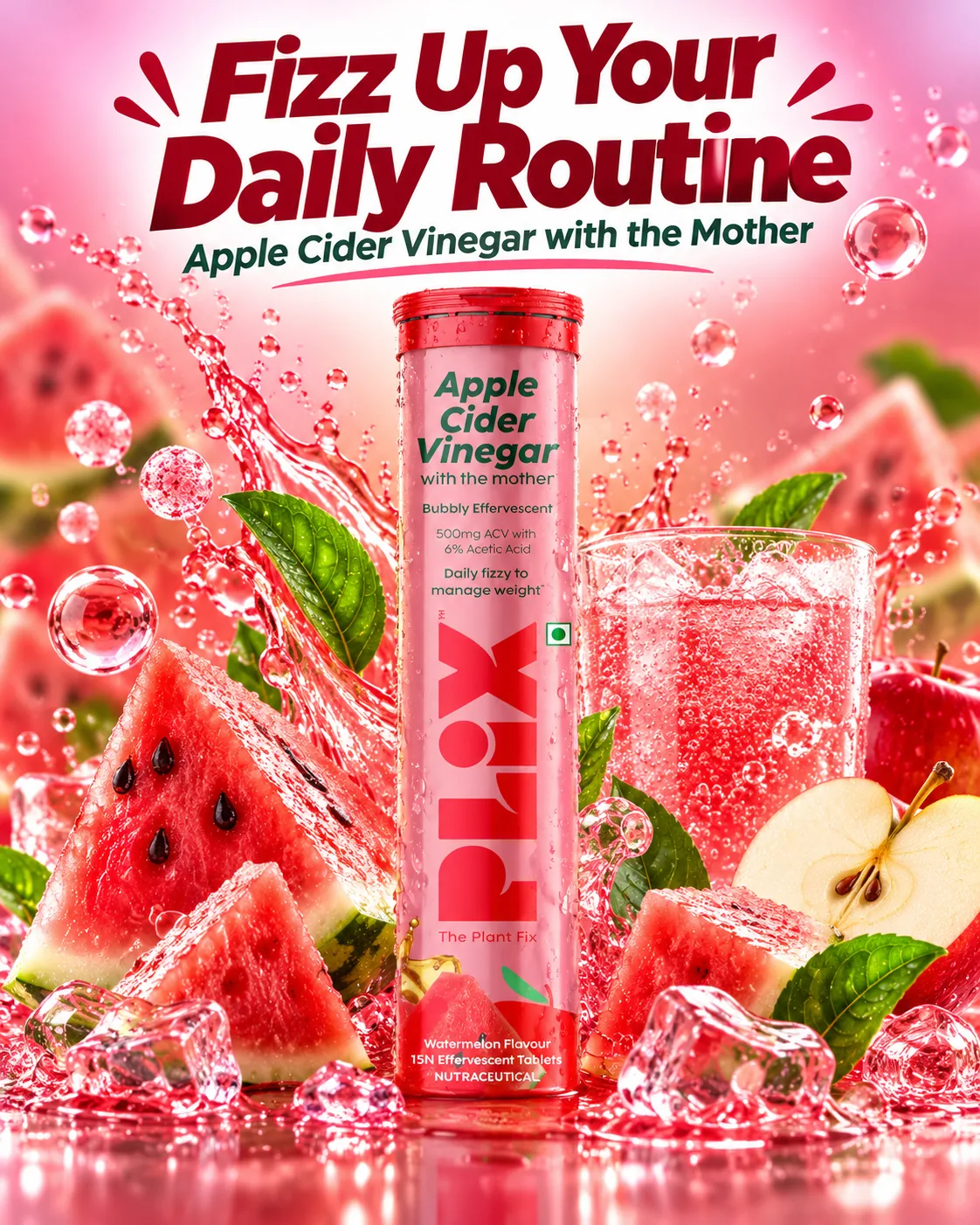 Fizz Up Your Daily Routine ACV campaign poster